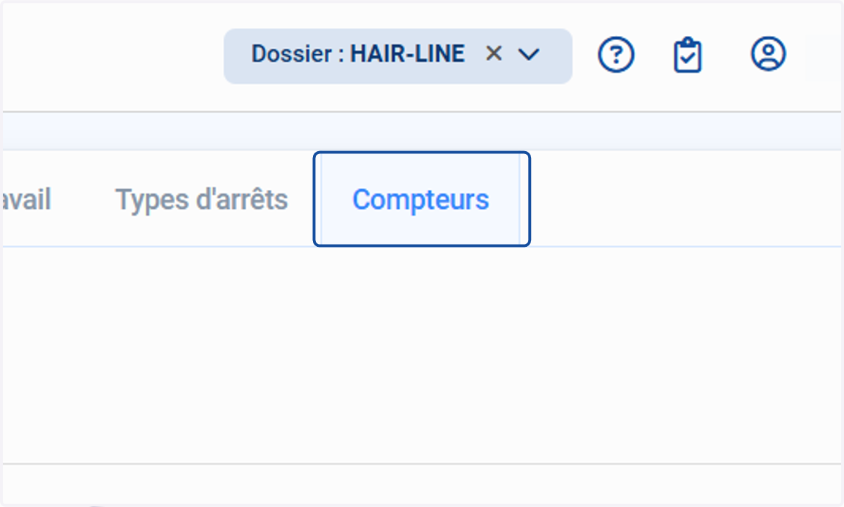 Cliquer sur "Compteurs".