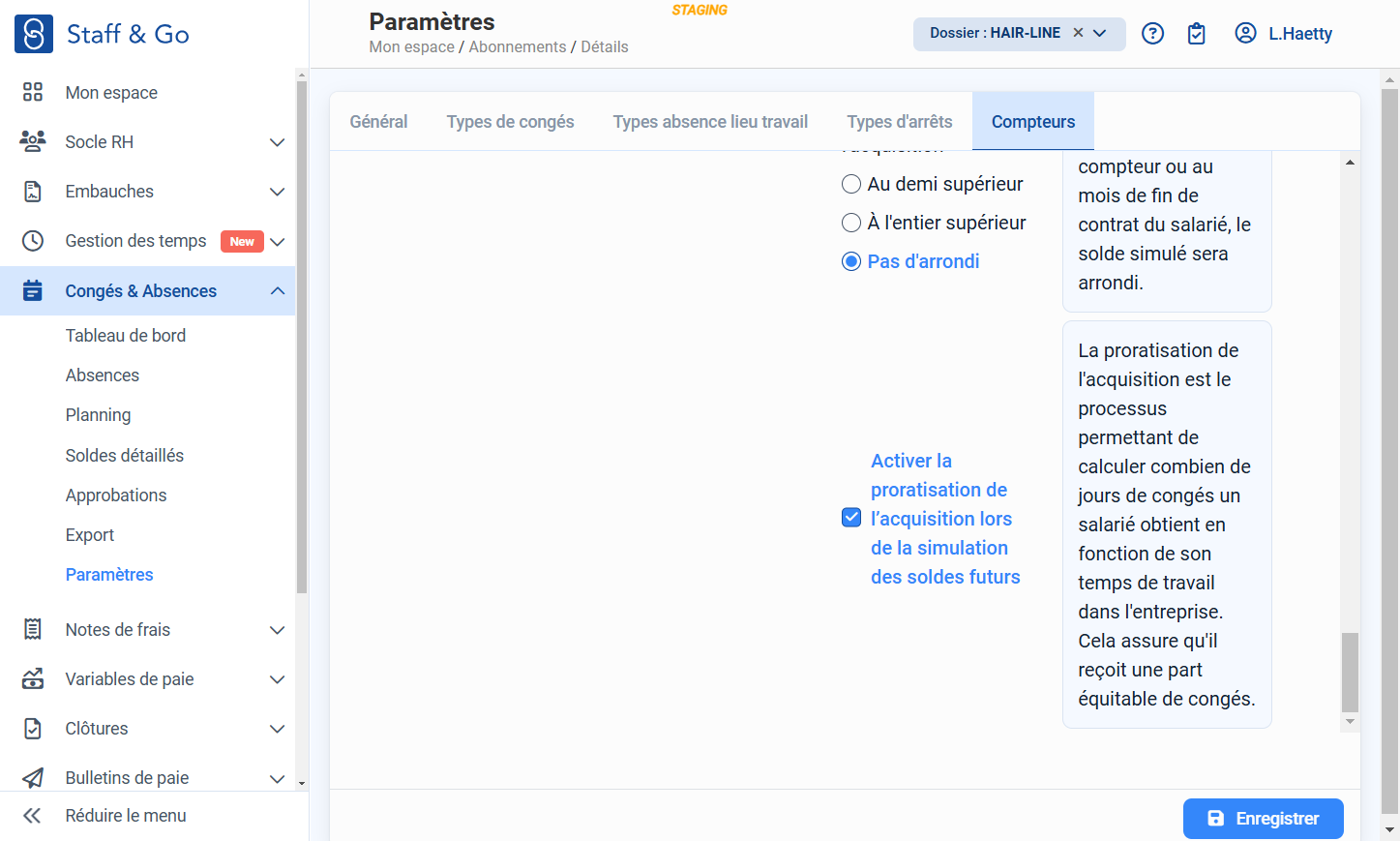 Cliquer sur "Enregistrer".