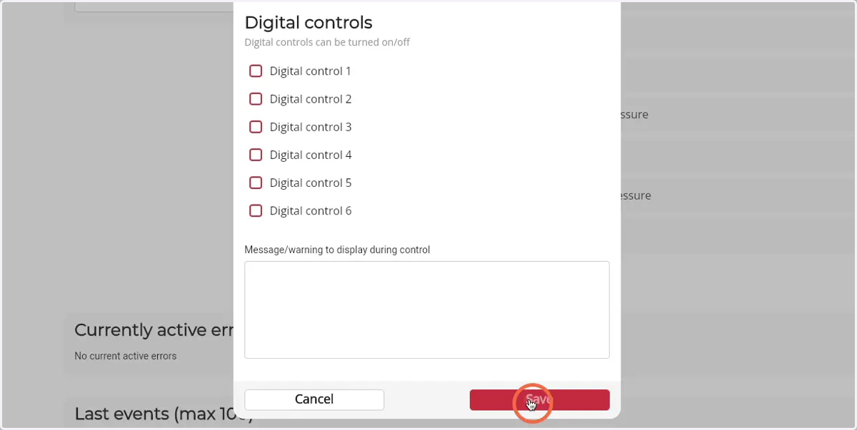 Click 'Save' to add the analog control unit to the Firepack