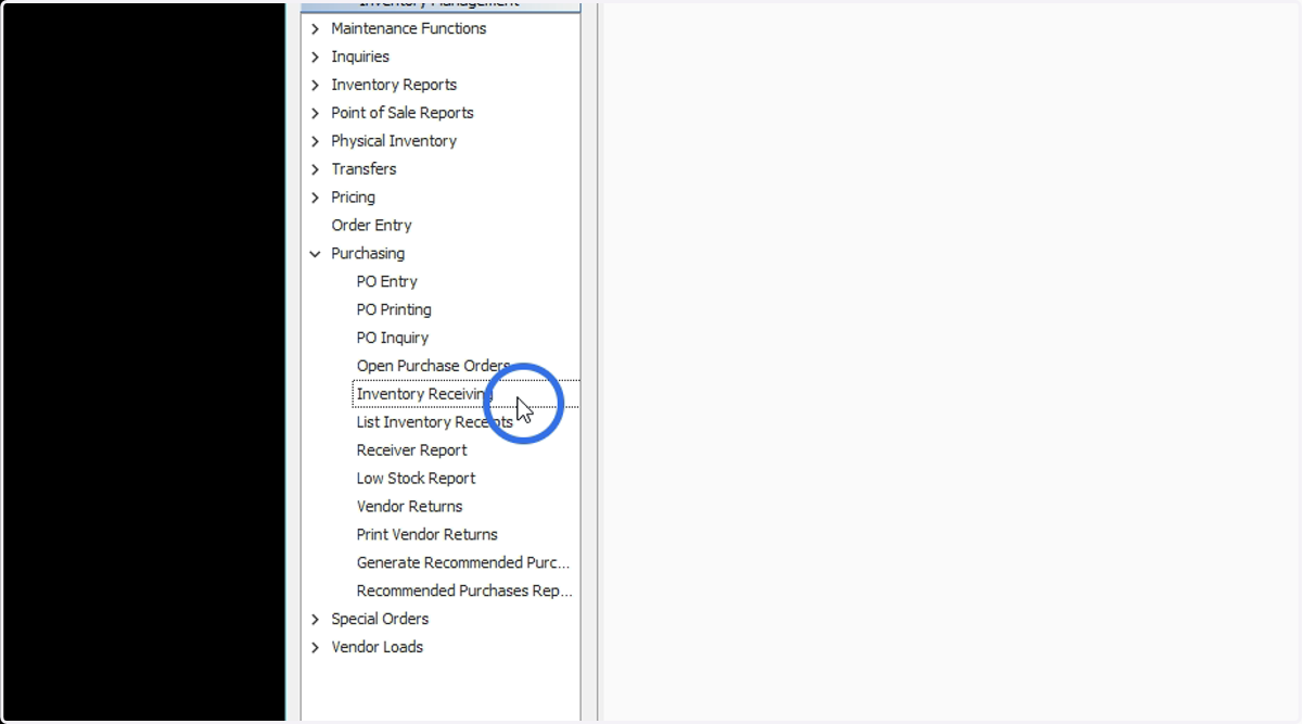 Click Inventory Receiving