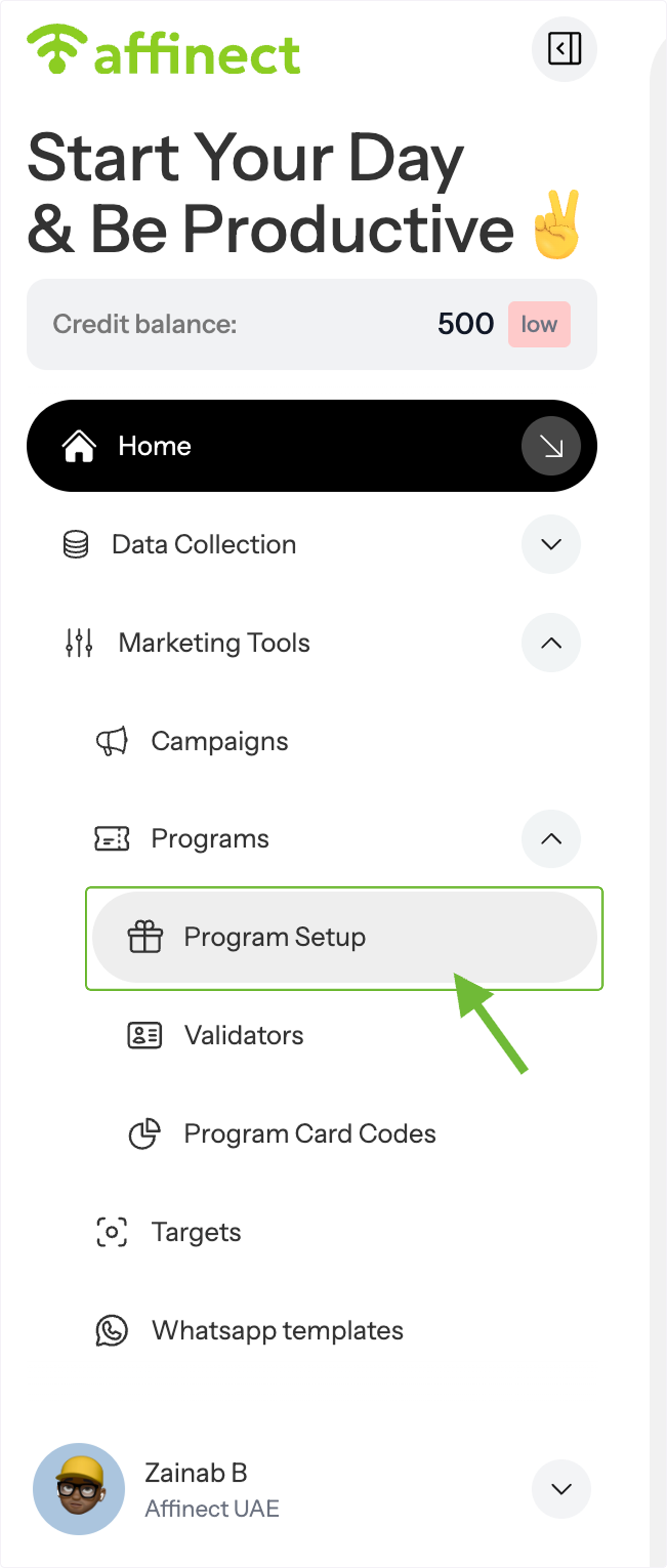 Open Program Setup