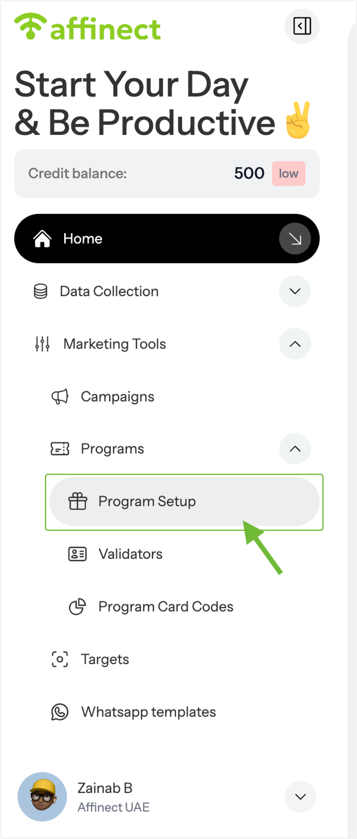 Open Program Setup