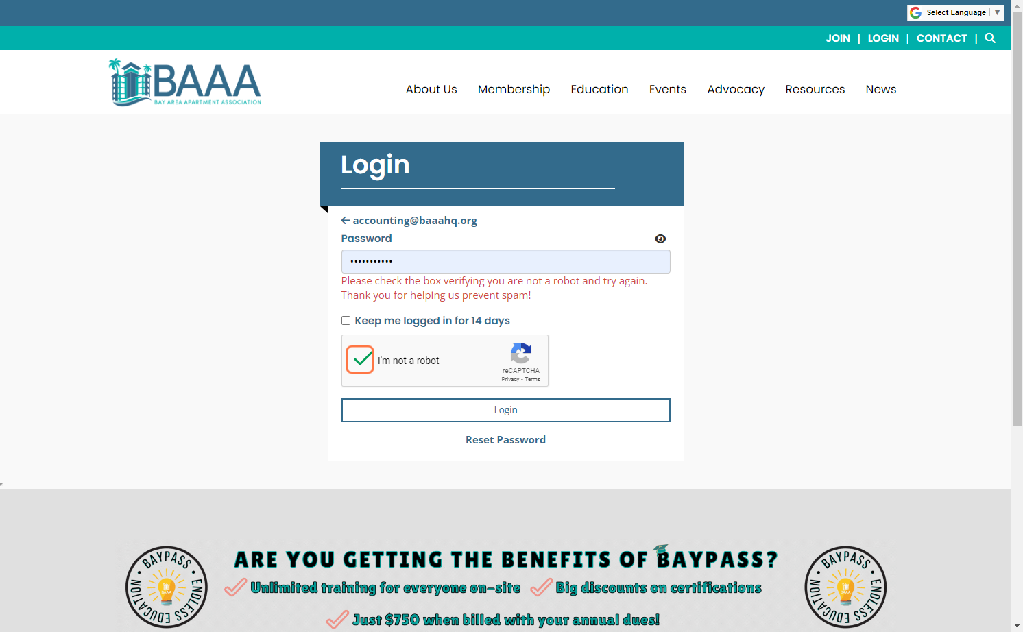 Click on Login