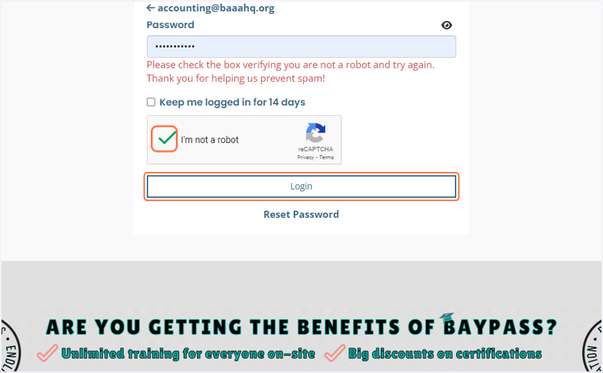 Click on Login