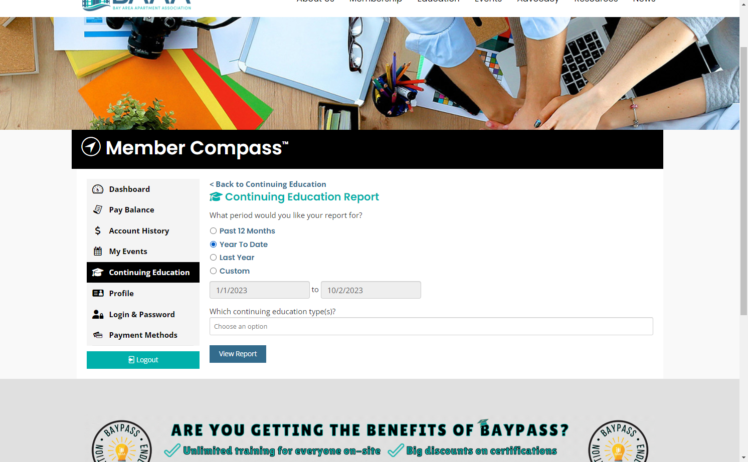 Here, you can choose your date range. We selected "Year To Date" for this example.