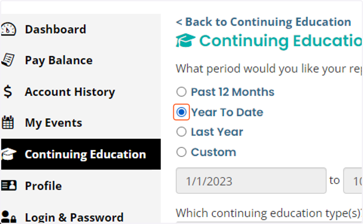 Here, you can choose your date range. We selected "Year To Date" for this example.