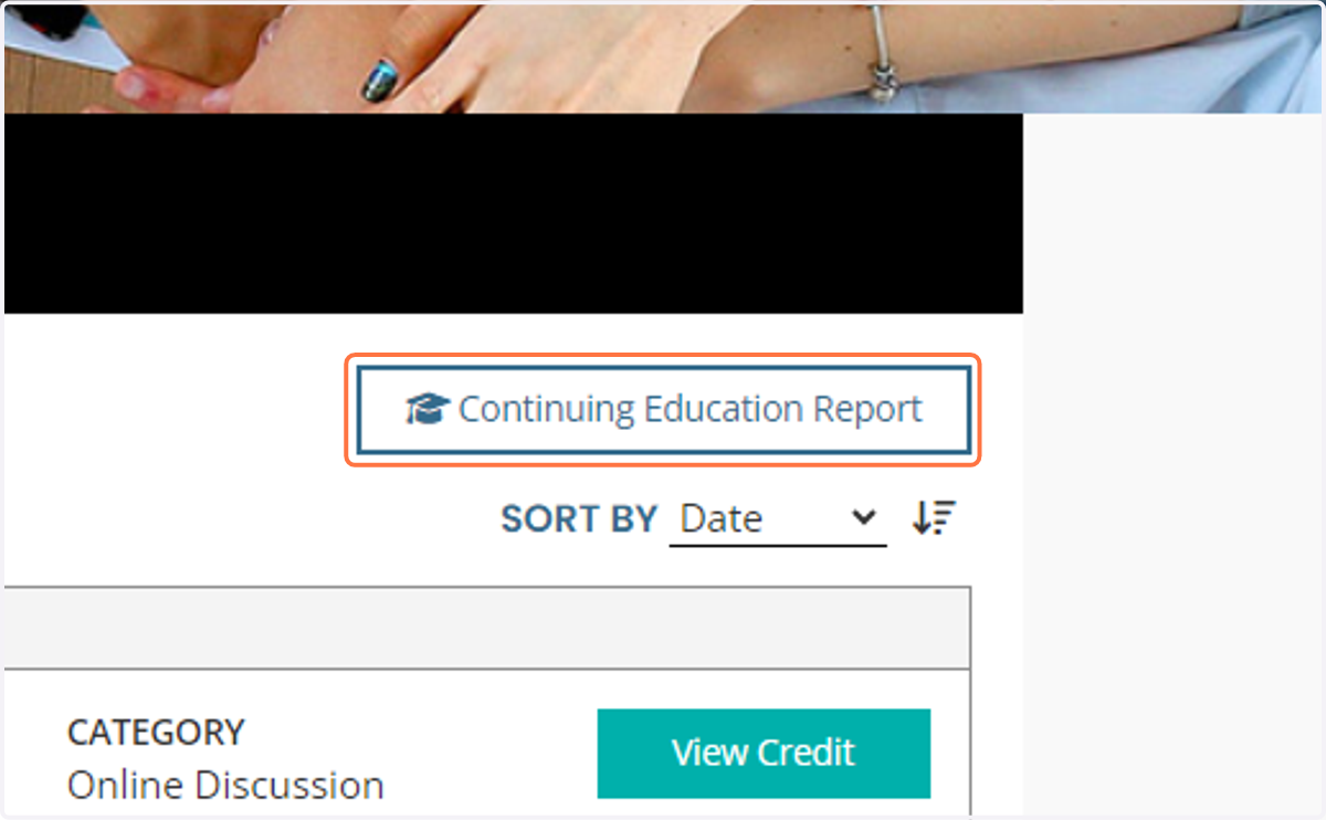 Click on Continuing Education Report Button