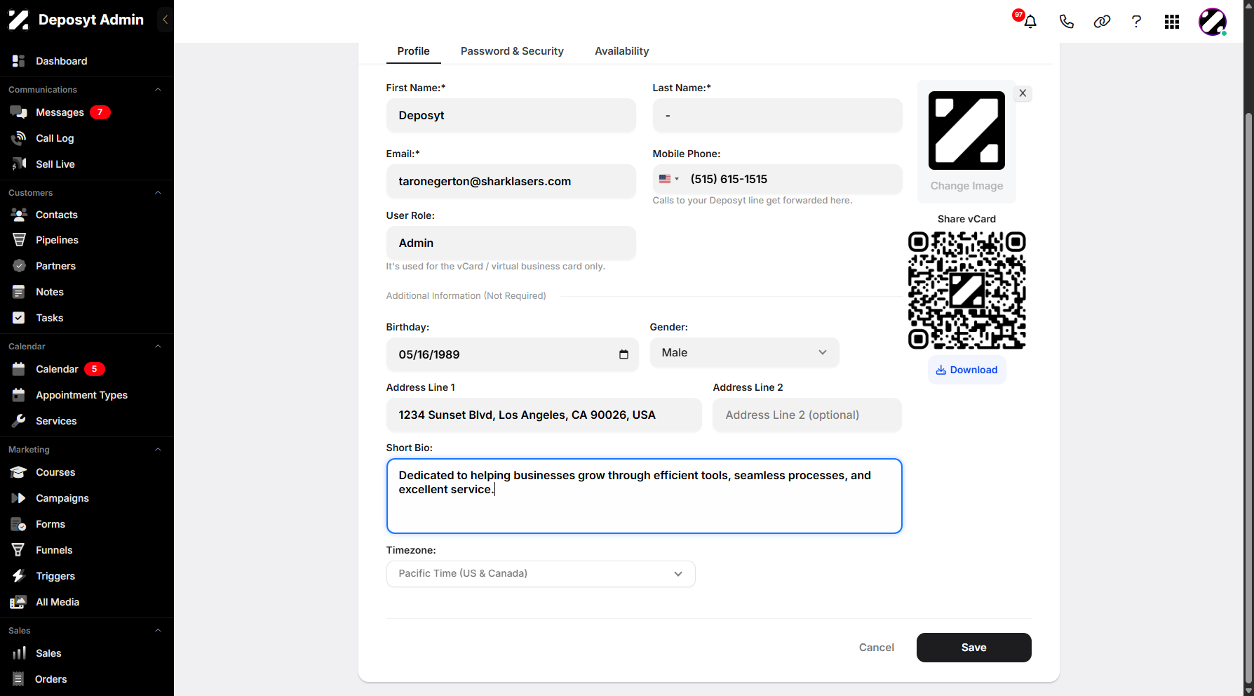 Step 11: You may also add a short bio to your profile information.