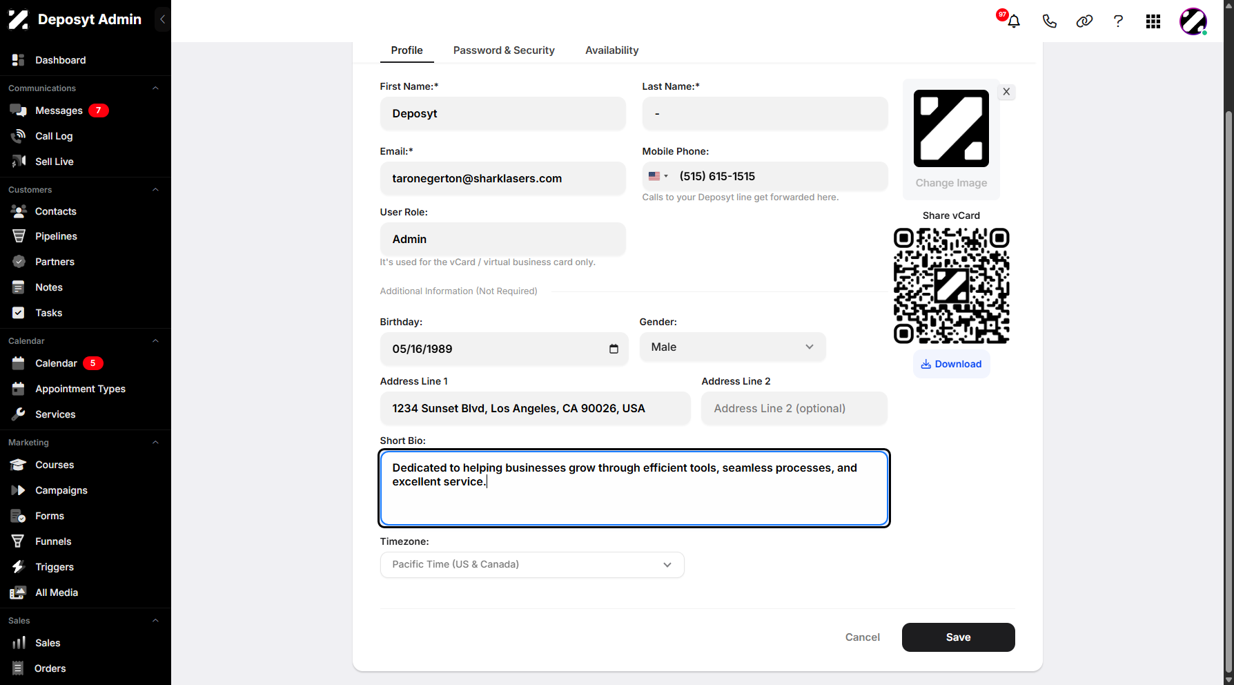 Step 11: You may also add a short bio to your profile information.