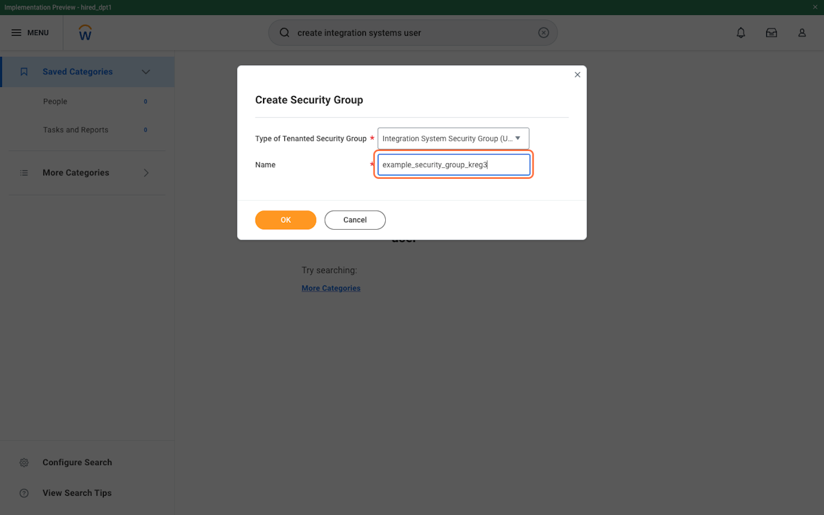 Give your security group a name and click ok