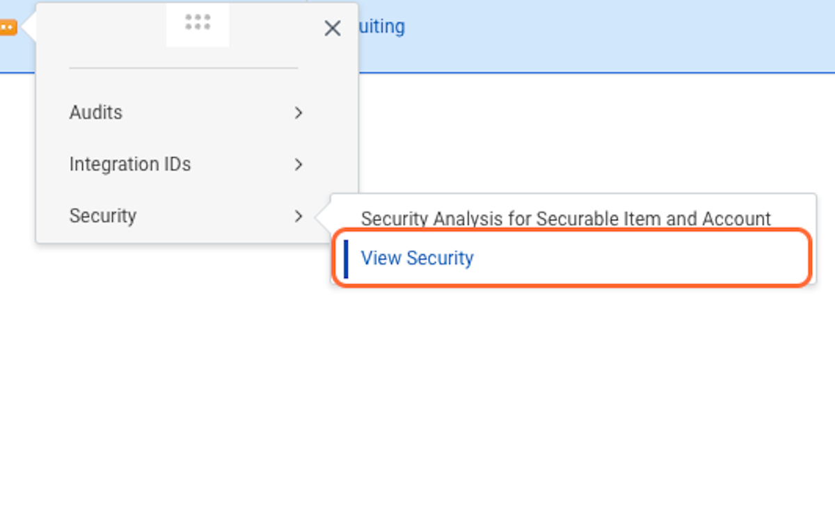 Hover over "Security" and Click "View Security"
