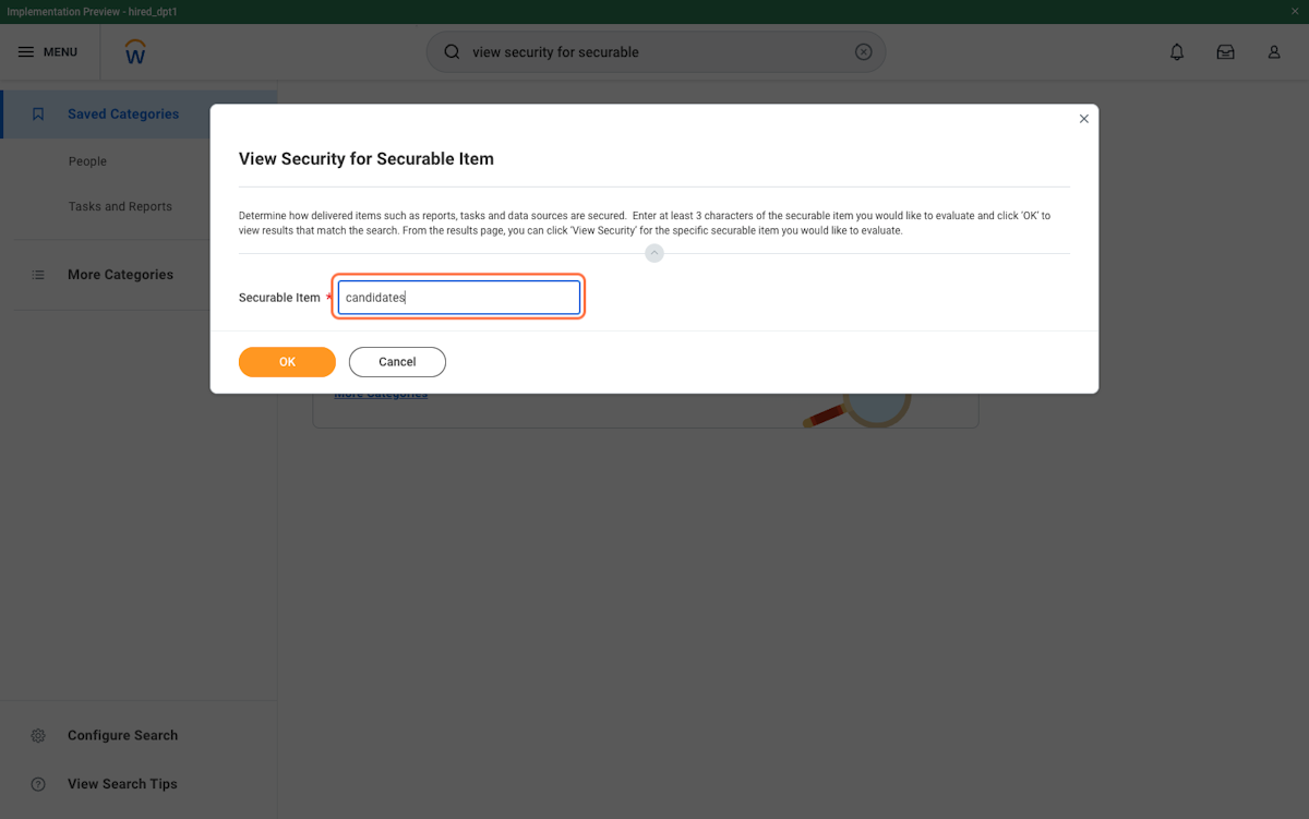Search for "View Security for Securable Item" and search for candidates