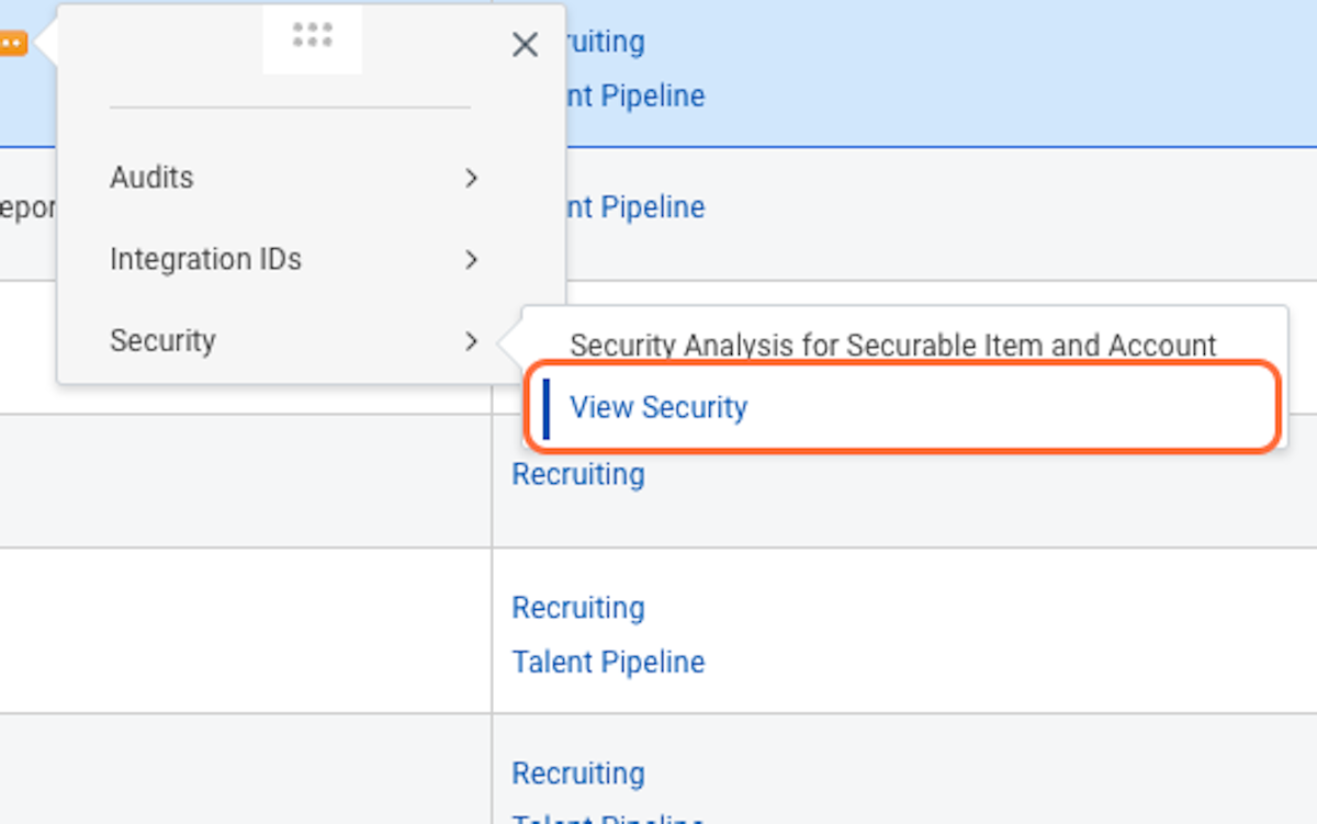 Hover over "Security" and click "View Security"