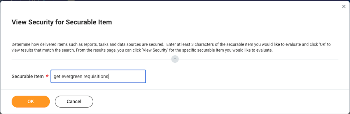 Optional: If you have evergreen job reqs that you'd like to include on Hired, search for "View Security for Securable Item" and search for "Get Evergreen Requisitions"  