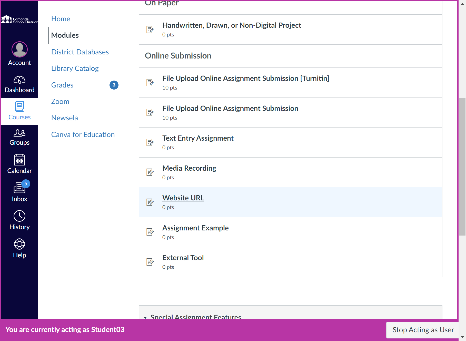 Click on the assignment title