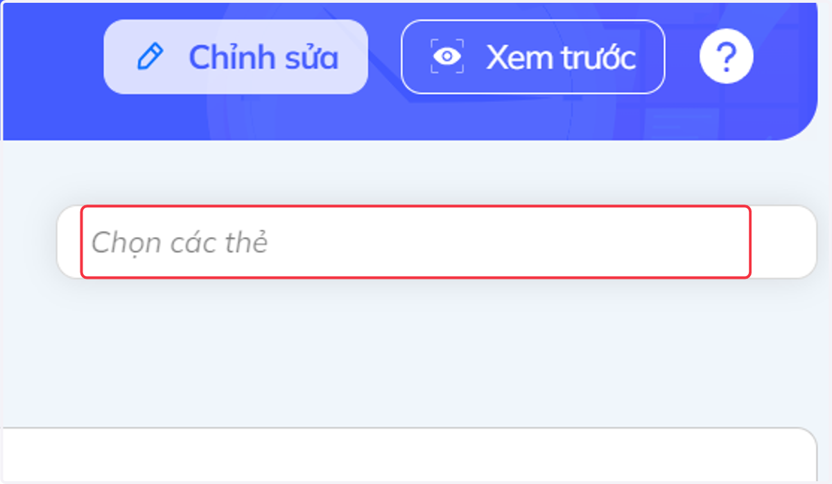 Nhấn vào "Chọn các thẻ"