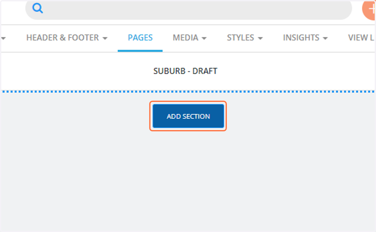 Click on ADD SECTION