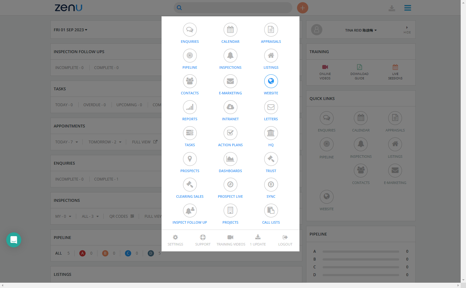Navigate to the website module
