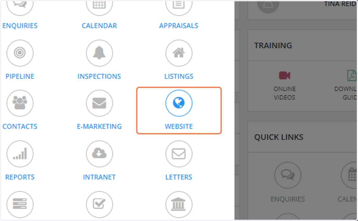 Navigate to the website module