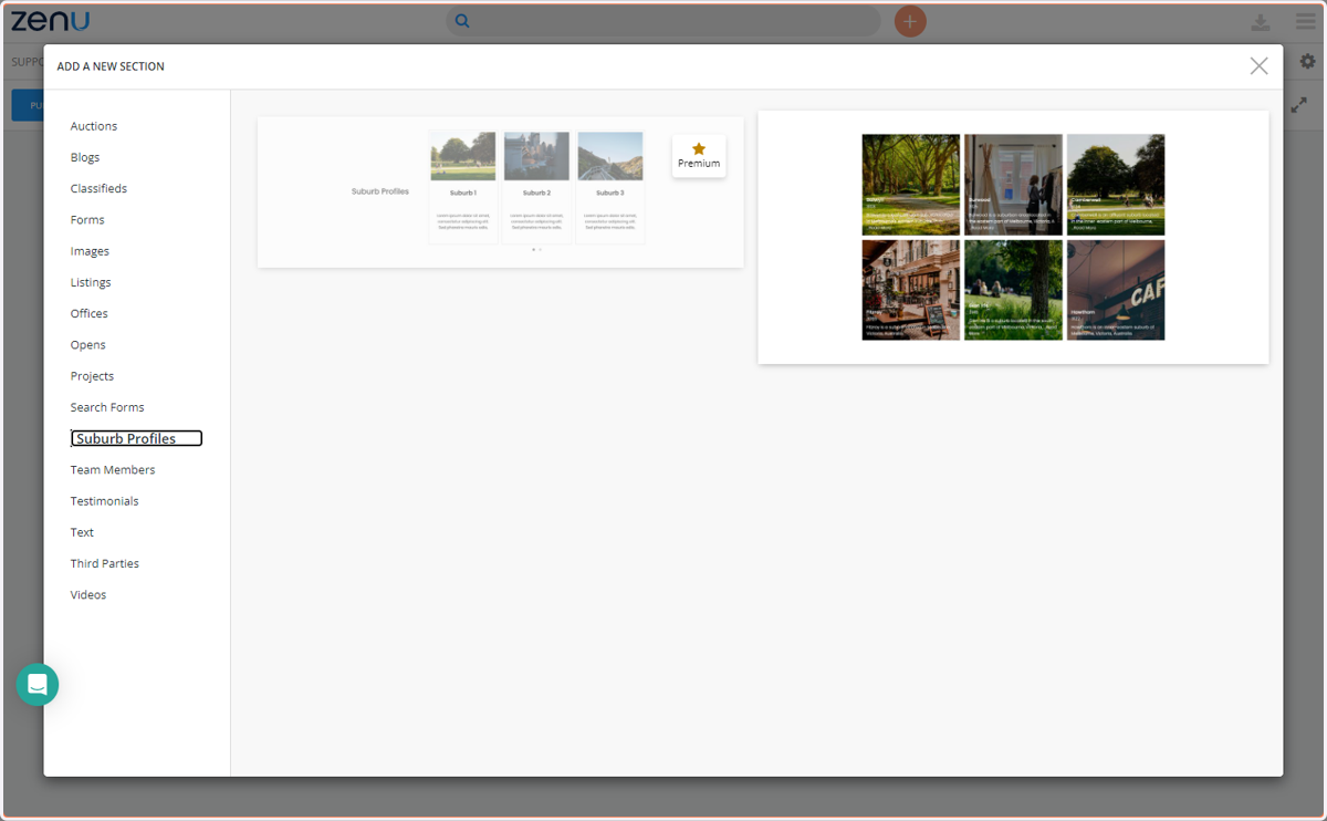 Chose the widget you would like to display