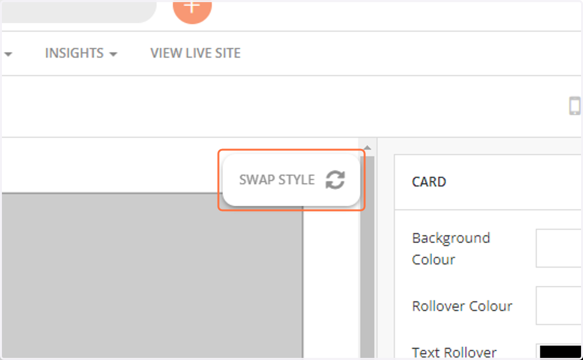 Choose the style you want by clicking on SWAP STYLE