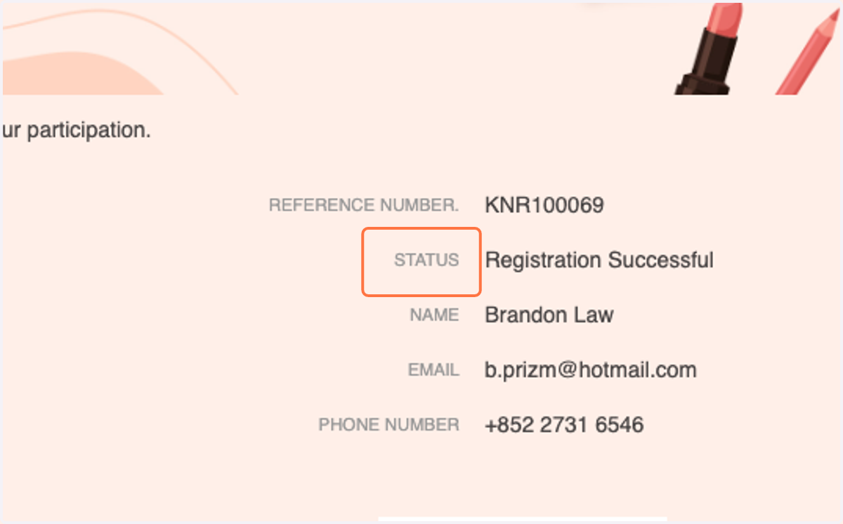 Click on STATUS