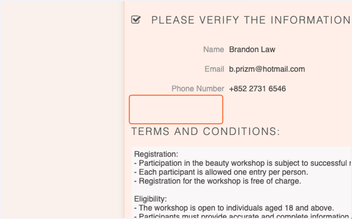 Confirm Bottom Description