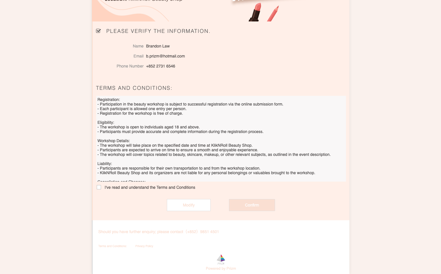 Confirm Top Description