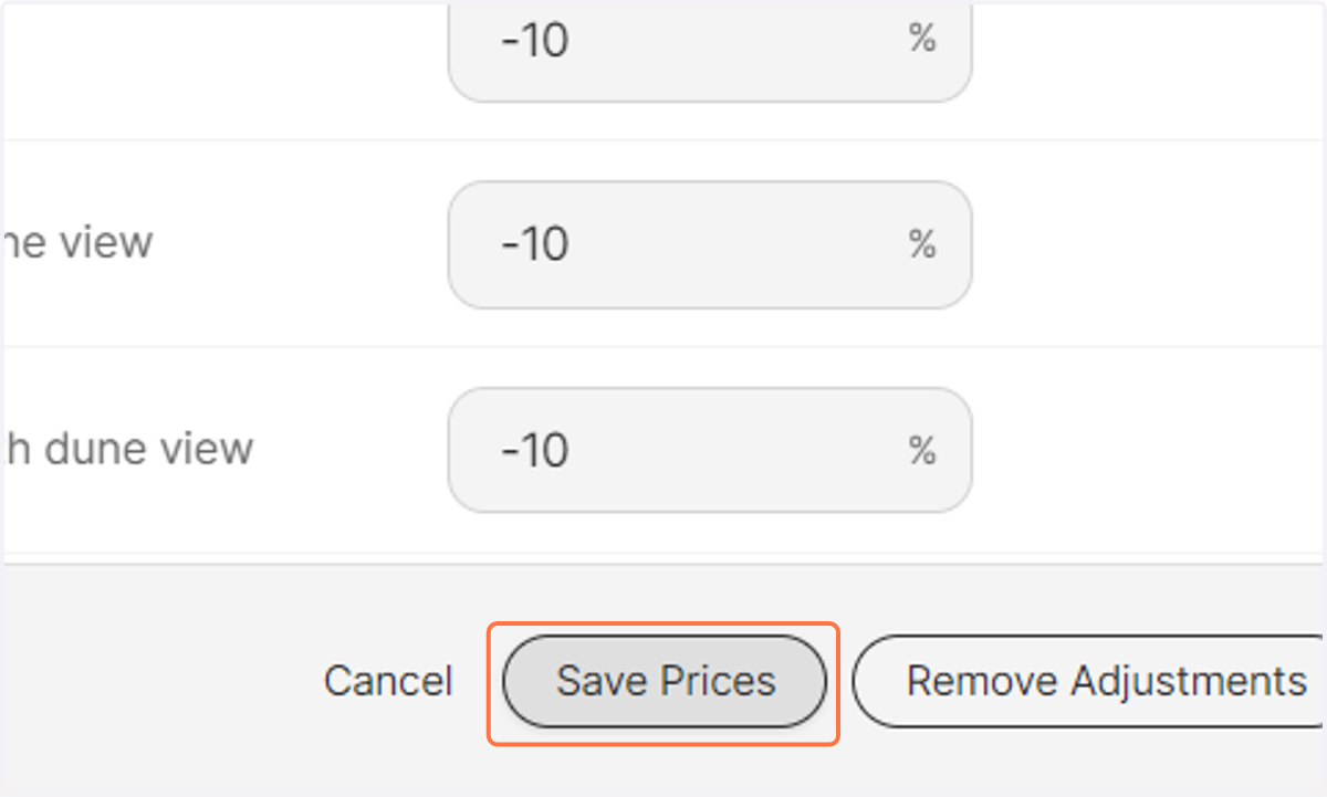 Click on Save Prices