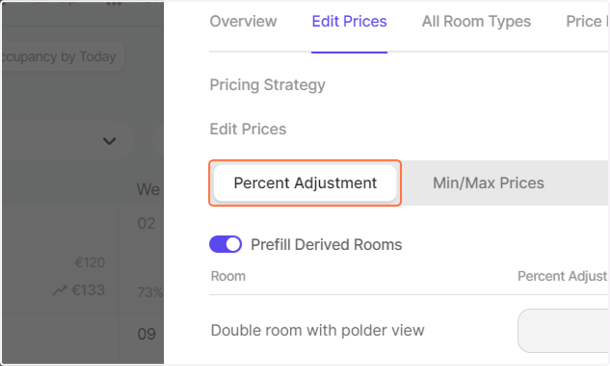 Select Percent Adjustment