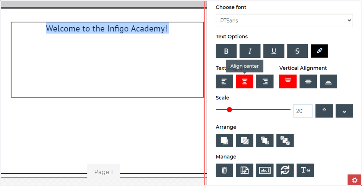 Image Options tab