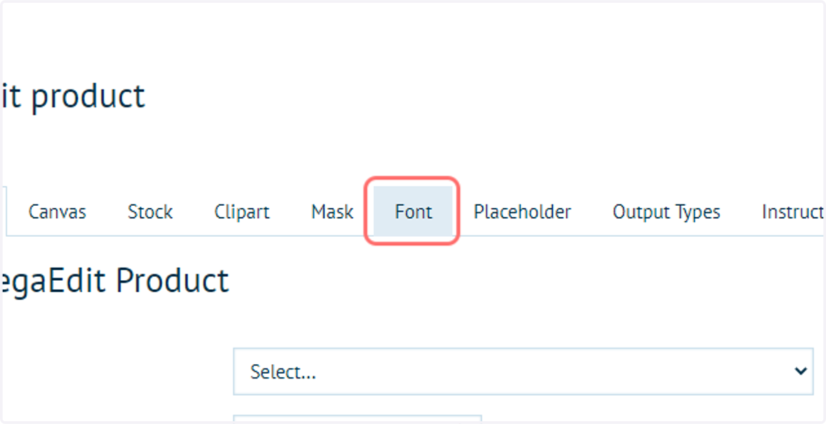 Click on Font