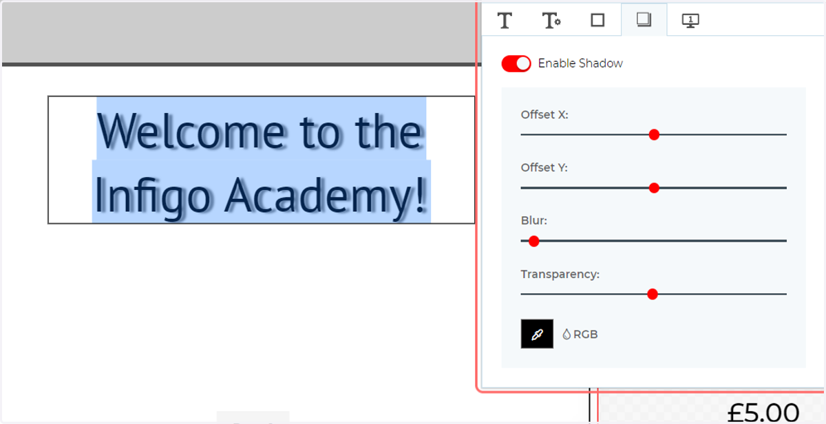 Experiment with shadow settings