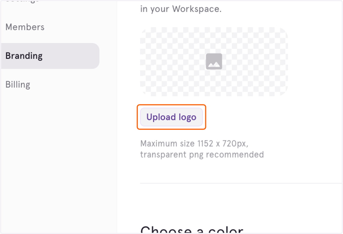 Click on Upload logo to add include a brand logo