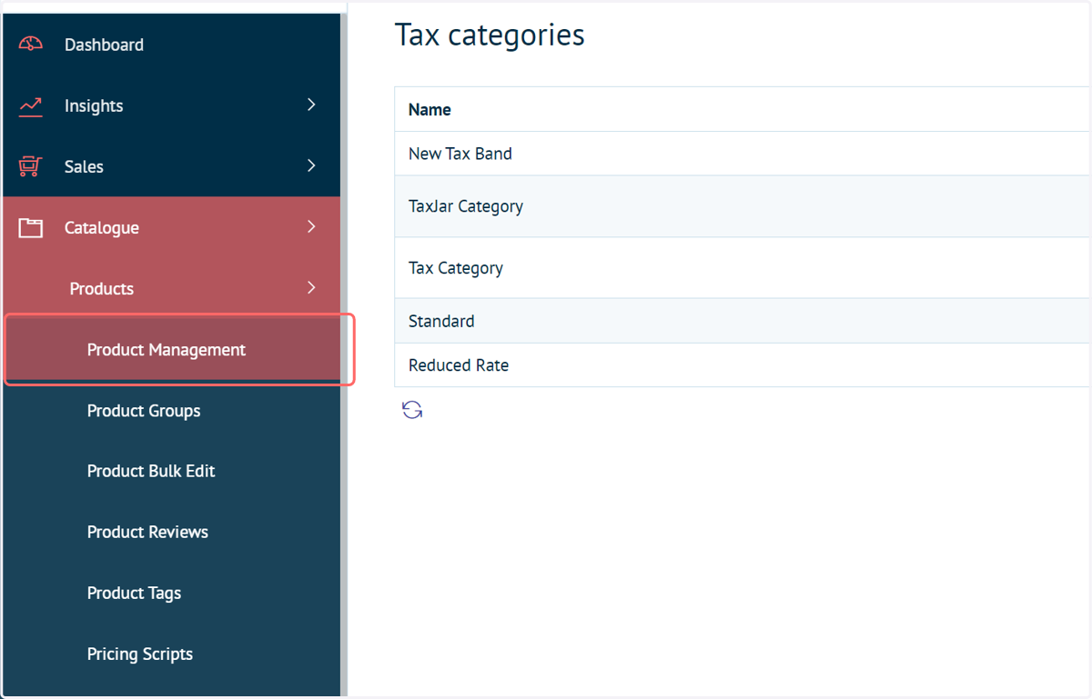 Navigate to Product Management