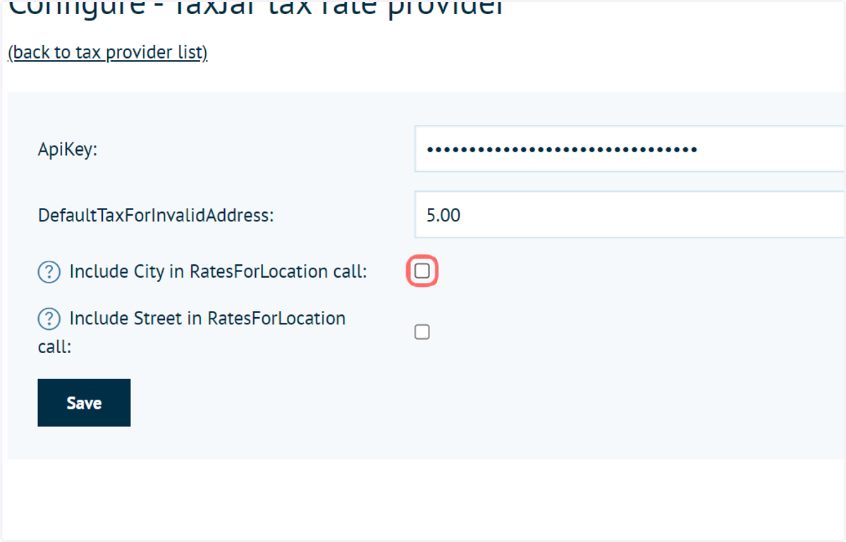 Include City in RatesForLocation call