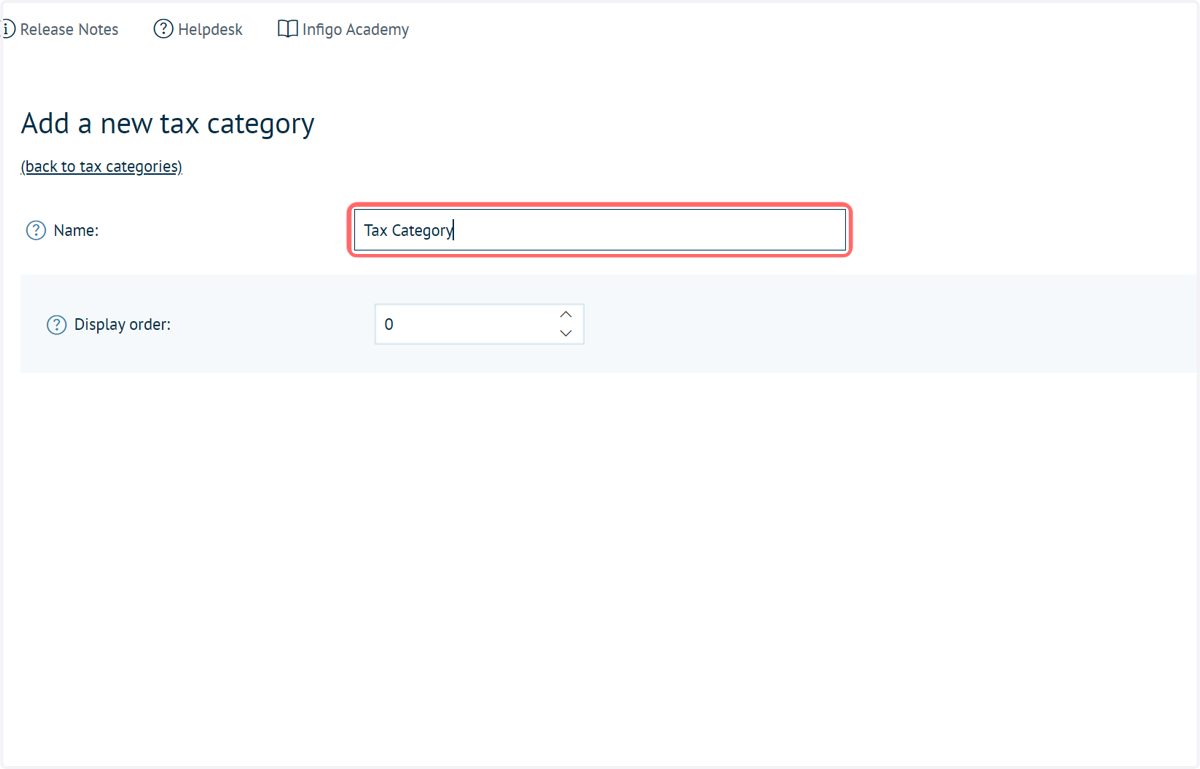 Type a tax category name