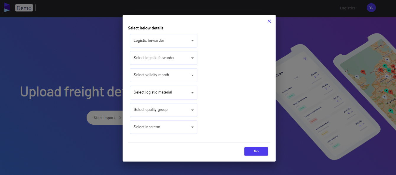 Select the details and click on 'Go'