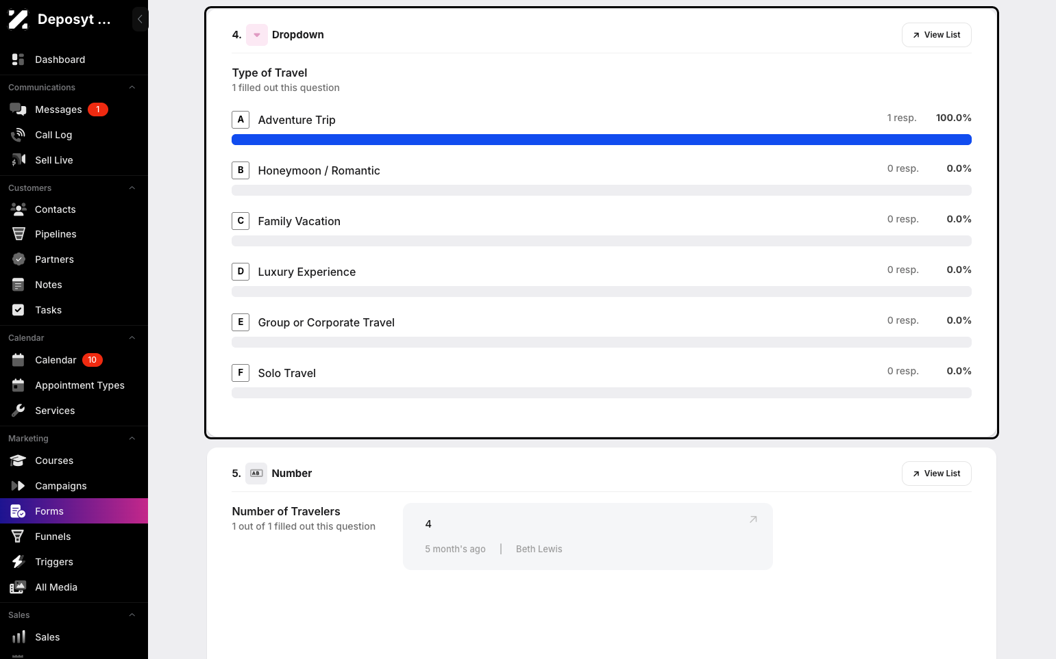 Step 13: Finally, it shows the questions with numeric answers.