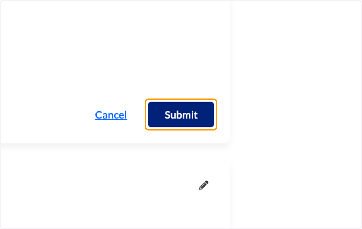 Click on Submit when you finish editing a section