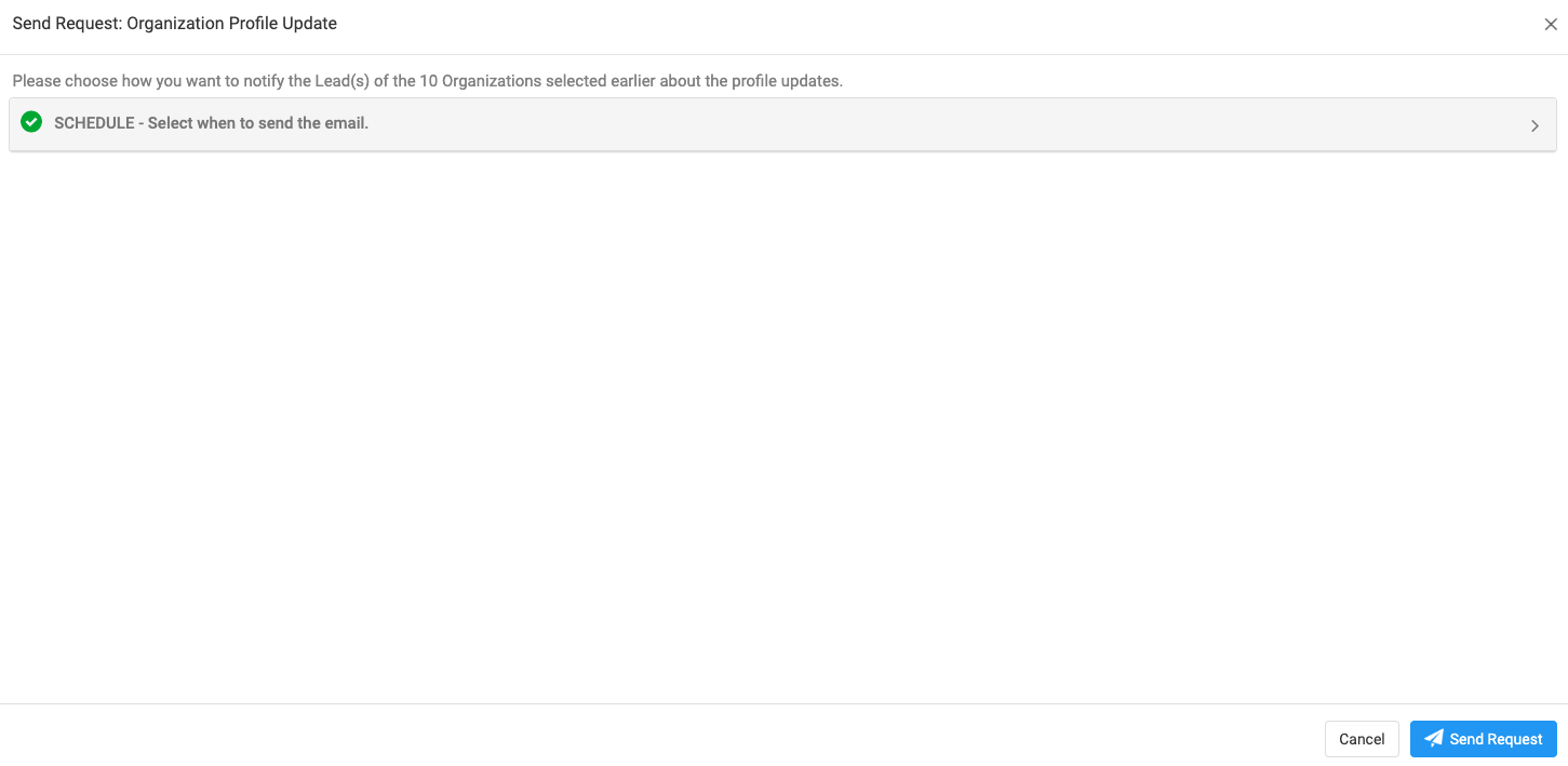 Click on Send Request when finished