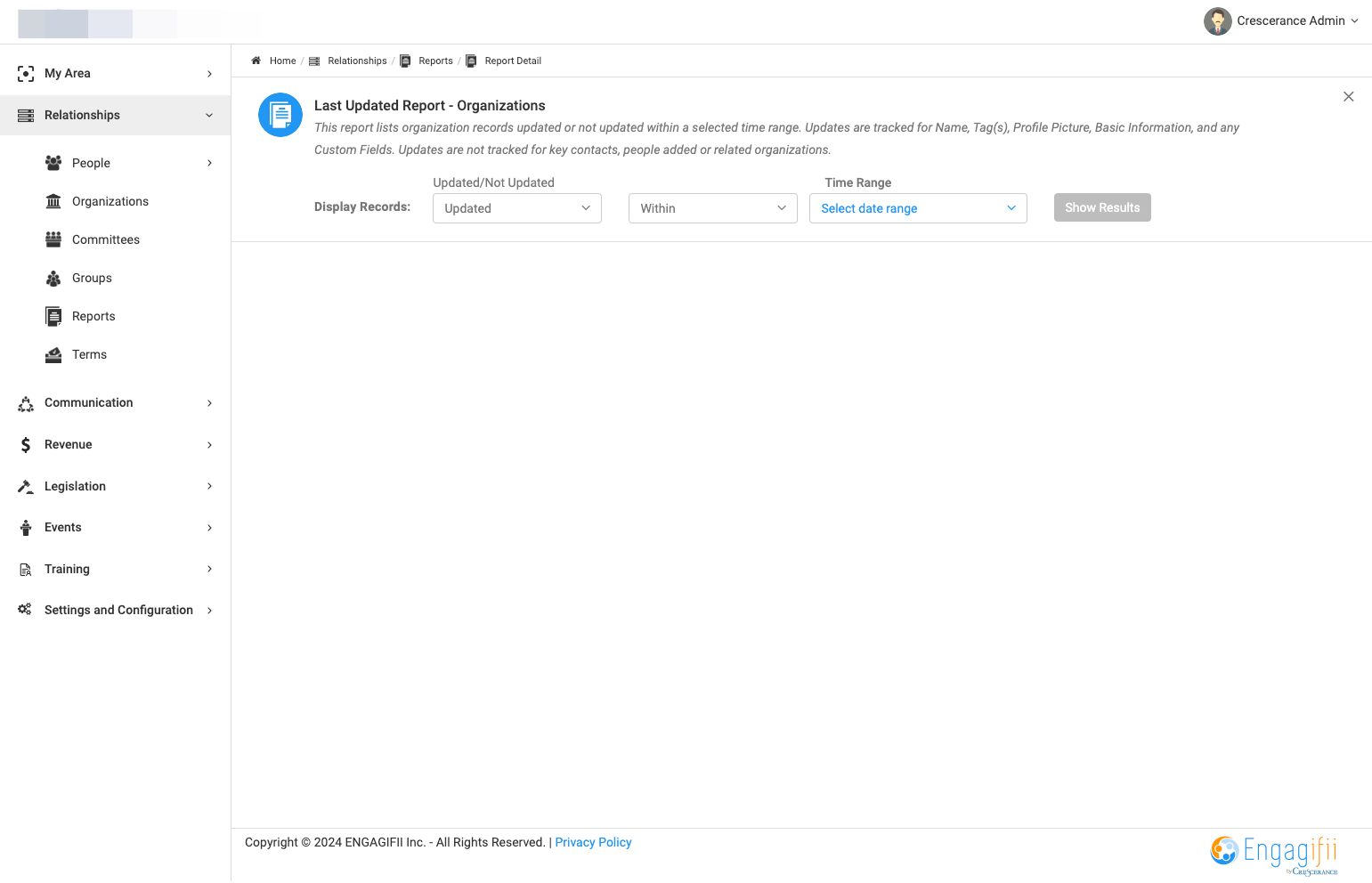 Click on Select date range