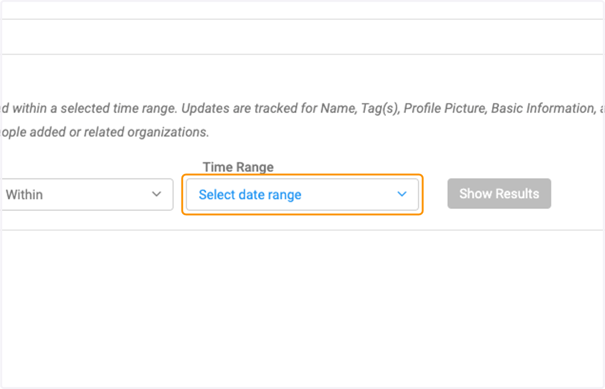 Click on Select date range
