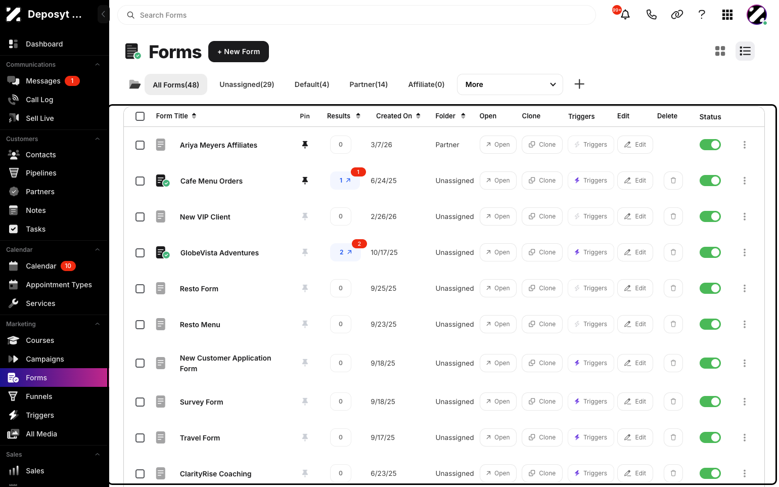 Step 2: You are then navigated to Forms.