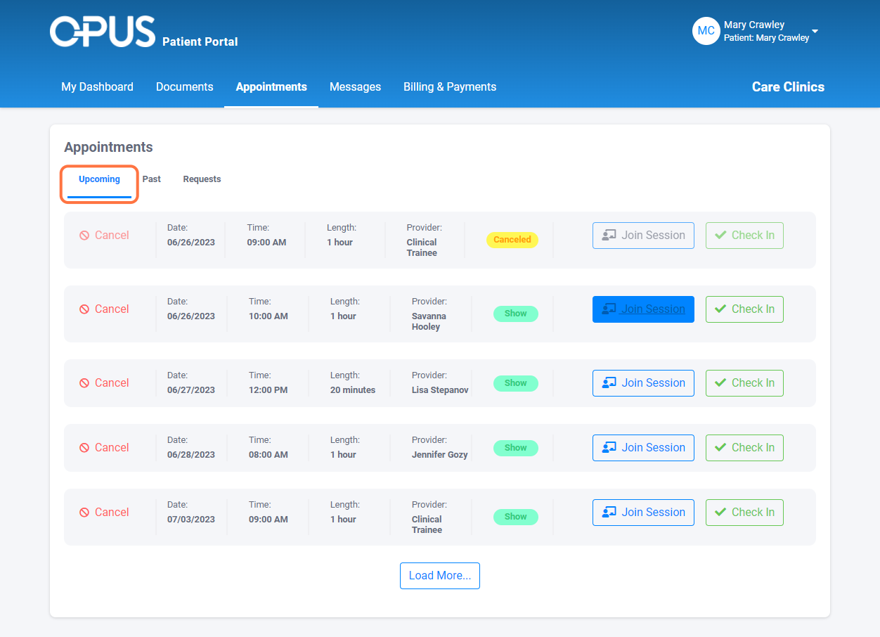 Make sure you are in the Upcoming section and Click on Join Session
