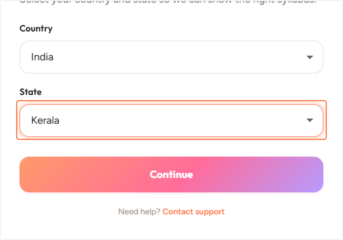 Select your State