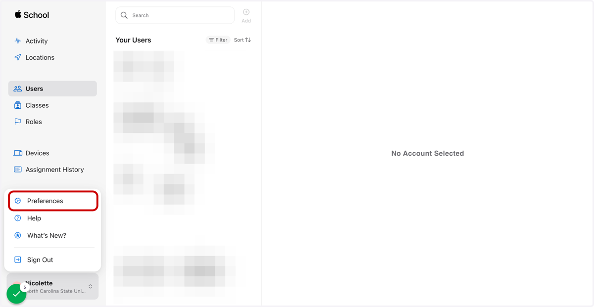 Click on your name to open the user menu and select Preferen
