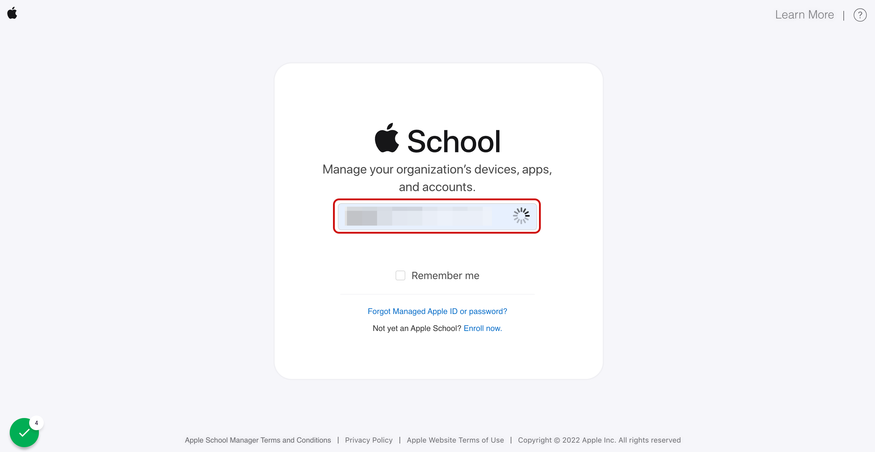 Login to Apple School Manager