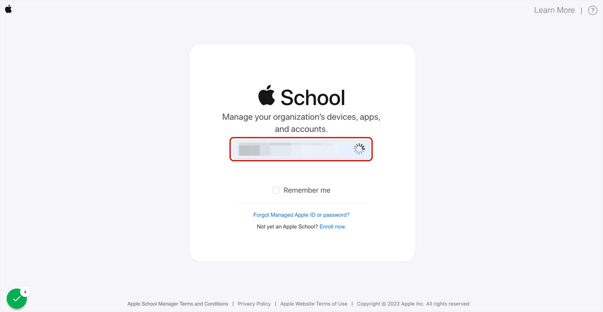 Login to Apple School Manager