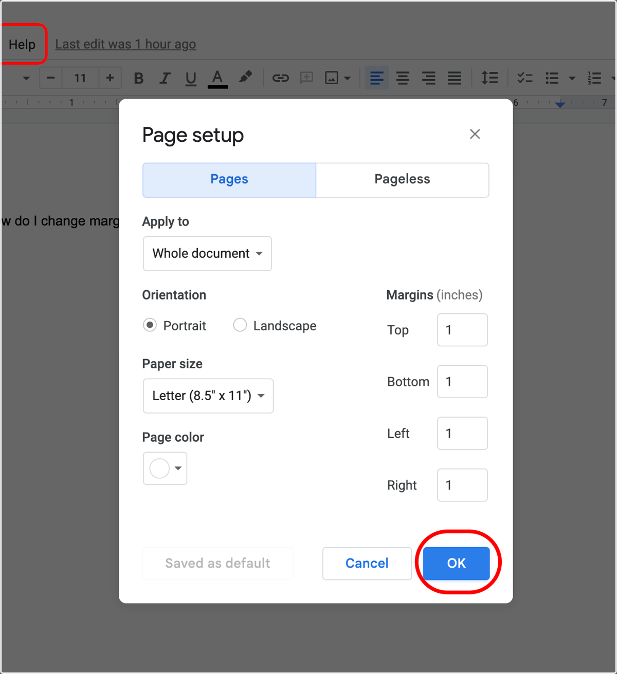 When all settings are made, click OK.
